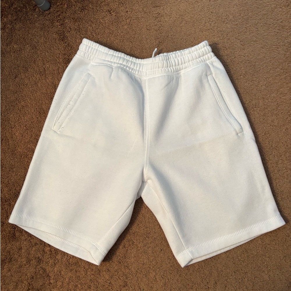 WHITE LEGEND COTTON SHORTS medium comfy leisure casual everyday warm drawstring